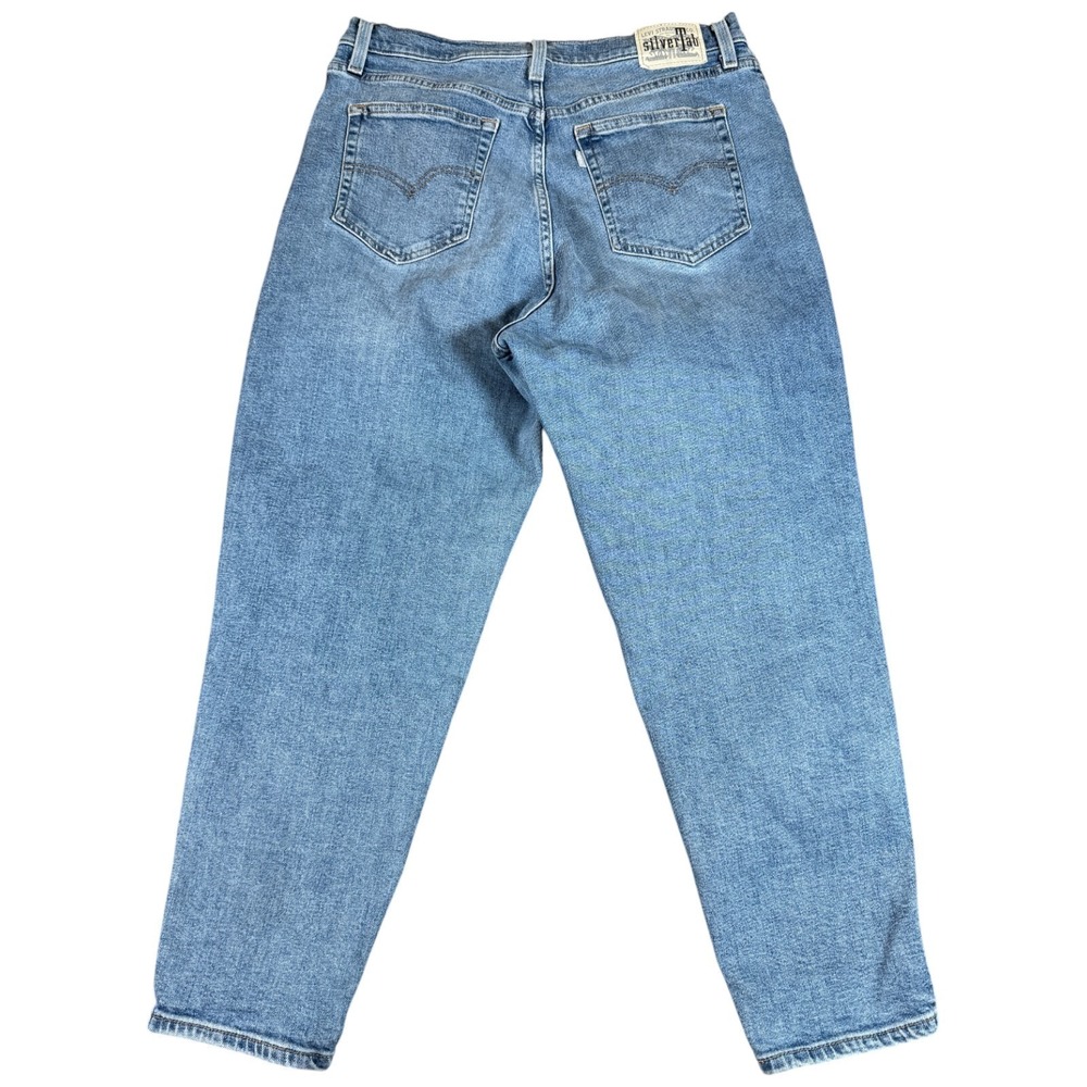 VTG 90's Levi Strauss & Co Silver Tab Mom Jeans Womens 32 Blue Denim Tapered Leg - Picture 2 of 7